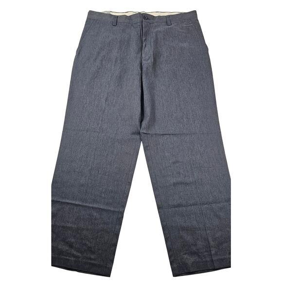 NWT 36x29 easy fit flat front khaki Chinos blue navy no iron dress work pants - Picture 2 of 7